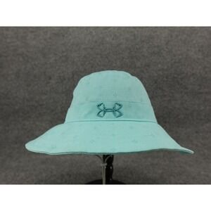 Under Armour Bucket Hat Womens OSFA Teal Blue Good Fish Hook Logo Ripstop
